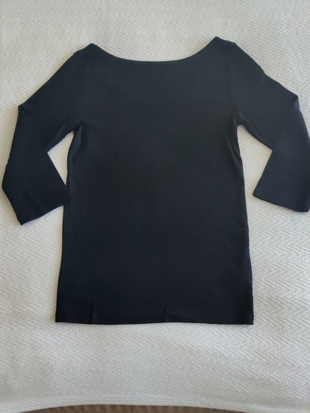 NWOT GAP Black Bateau Neck 3/4 Sleeve Top Size XS